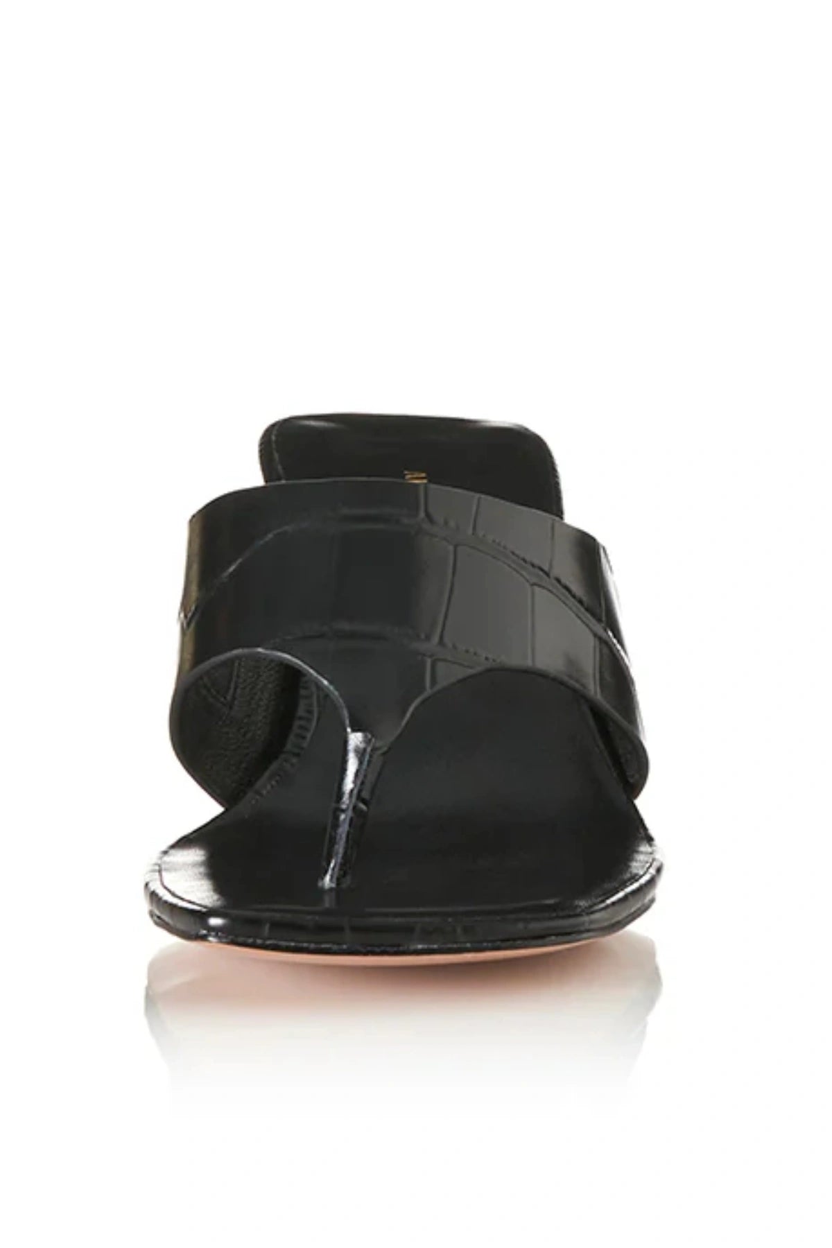 Aria Bone Oil Leather by Alias Mae, leather thong sandal with stud accents and curved heel, a trendy piece perfect for summer or refined styling.