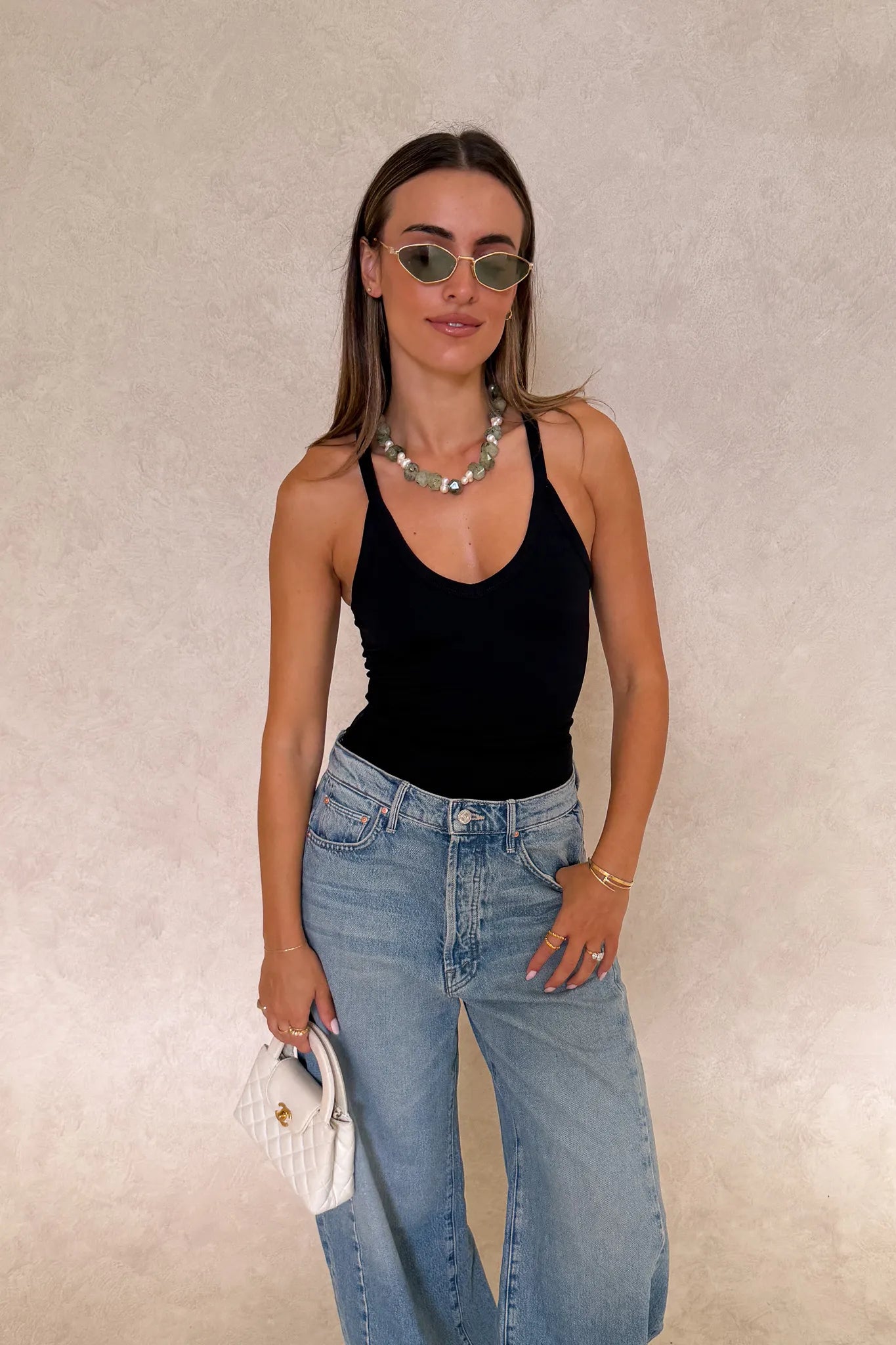 Sneaky Link | Aria Tank Black | Girls With Gems