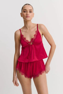 Sorrento Camisole by Kat the Label – a satin cami with lace trim and soft drape. Perfect for sleepwear or relaxed styling.