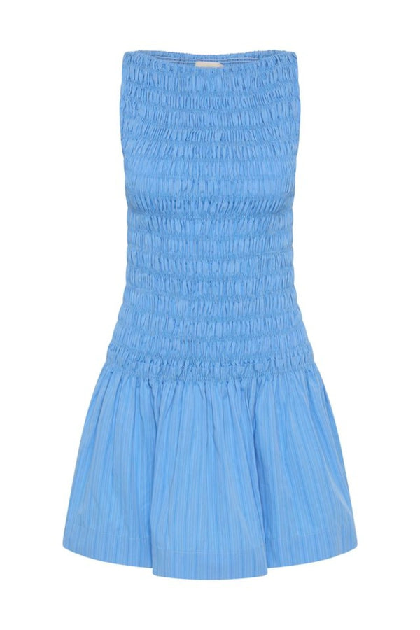 Maria Mini Dress Mico Pinstripe Azul