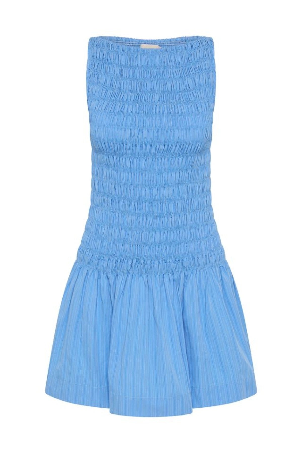 Maria Mini Dress Mico Pinstripe Azul