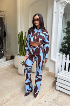 Easy Jean Mirage by Summi Summi – high rise straight leg denim jeans with exclusive abstract Mirage print.