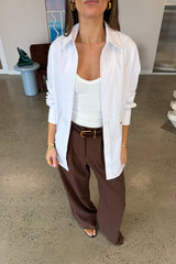 Sebastian Oversized Shirt White by Sneaky Link – a crisp cotton shirt with oversized fit and panel detail. Perfect for elevated styling.