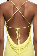 Arielle Slip Maxi Dress Citrus by Bec + Bridge - sequin maxi dress with asymmetric neckline and backless design, designed for statement event styling.