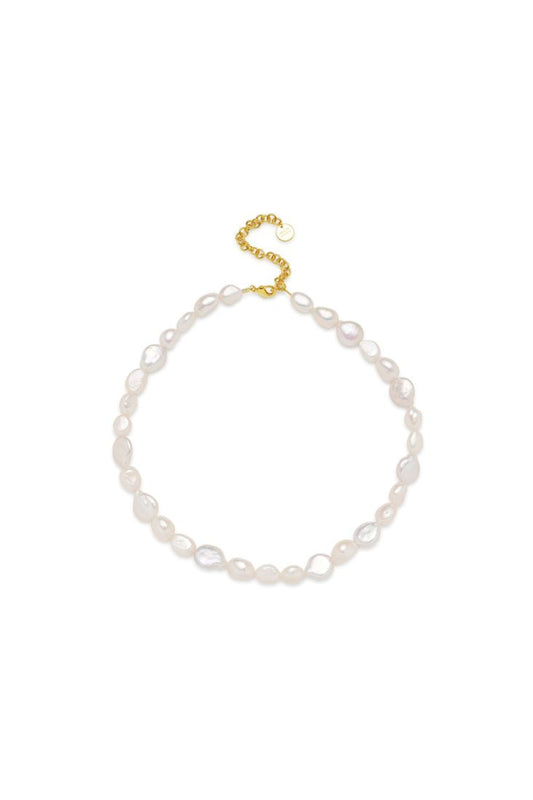 Arles Necklace by Amber Sceats, handcrafted in Italy with freshwater pearls and 24K gold plating for timeless elegance.