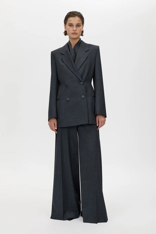 Ascent Hourglass Blazer Dark Grey by camilla and marc – double breasted wool blazer with sculpted hourglass fit.