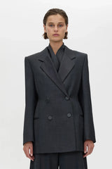 Ascent Hourglass Blazer Dark Grey by camilla and marc – double breasted wool blazer with sculpted hourglass fit.