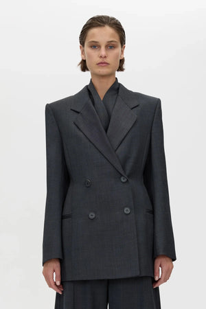 Ascent Hourglass Blazer Dark Grey by camilla and marc – double breasted wool blazer with sculpted hourglass fit.