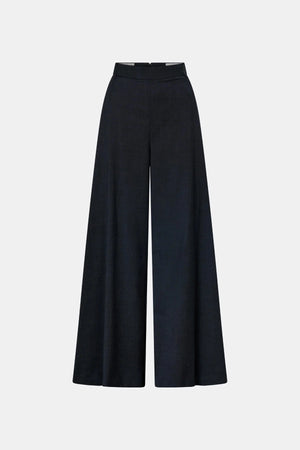 Ascent Wide Leg Side Pleat Pant Dark Grey by camilla and marc – tailored wool wide leg pants with box pleat detailing.