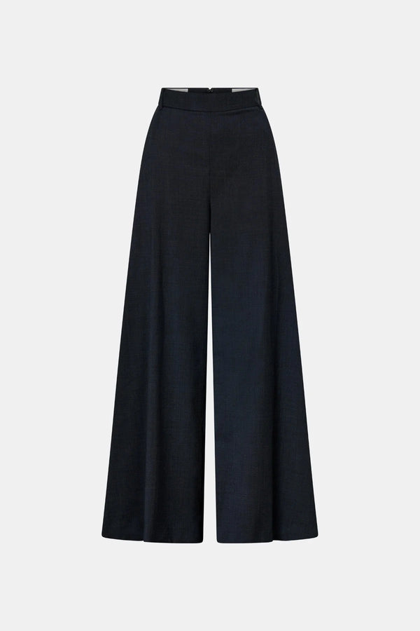 Ascent Wide Leg Side Pleat Pant Dark Grey by camilla and marc – tailored wool wide leg pants with box pleat detailing.