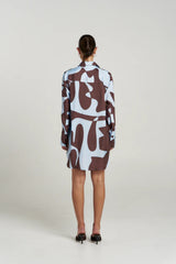 Ash Long Sleeve Shirt Mirage by Summi Summi – oversized cupro rayon shirt with exclusive abstract Mirage print.