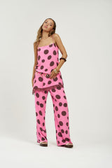 Asym Shift Top Big Dotty by Summi Summi – asymmetrical viscose top with bold dot print for elevated summer styling.