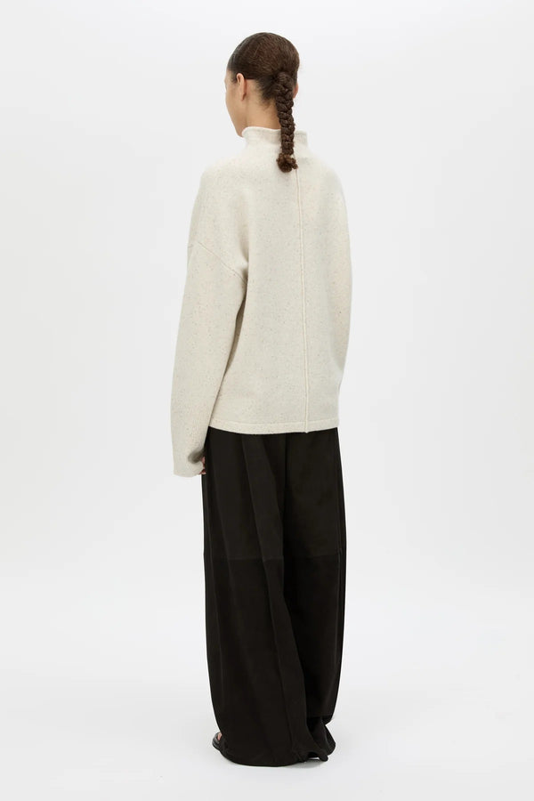 Atkinson Knit Sweater Ashen by Camilla and Marc - oversized wool knit sweater with turtleneck and seam detail, perfect for cozy elevated styling.