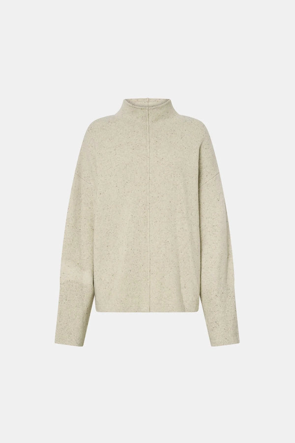 Atkinson Knit Sweater Ashen by Camilla and Marc - oversized wool knit sweater with turtleneck and seam detail, perfect for cozy elevated styling.