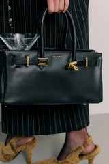 Austenne Bag Black by Reh Studios – genuine leather shoulder bag with structured silhouette and adjustable strap for everyday styling.