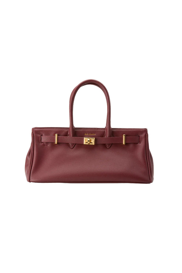 Austenne Bag Burgundy by Reh Studios – genuine leather shoulder bag with structured silhouette and adjustable strap for everyday styling.