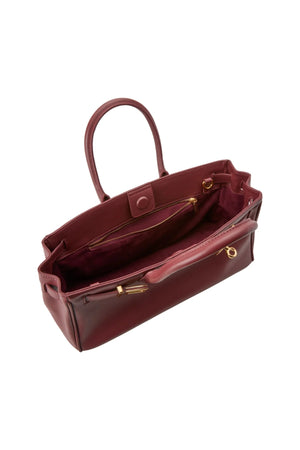 Austenne Bag Burgundy by Reh Studios – genuine leather shoulder bag with structured silhouette and adjustable strap for everyday styling.