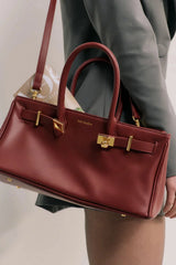 Austenne Bag Burgundy by Reh Studios – genuine leather shoulder bag with structured silhouette and adjustable strap for everyday styling.