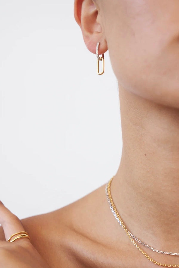 Avant Studio | Celine Earrings Gold Pavé/Silver | Girls with Gems