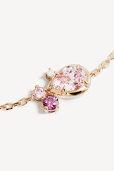 Awaken Love Bracelet by By Charlotte – 18k gold vermeil bracelet with pink cubic zirconia cluster on adjustable fine chain.
