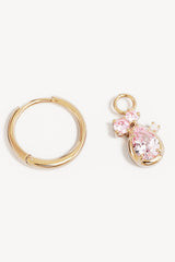 Awaken Love Hoops by By Charlotte – 18k gold vermeil hoop earrings with removable pink cubic zirconia cluster pendants.