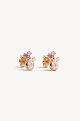 Awaken Love Stud Earrings by By Charlotte – 18k gold vermeil cluster studs with pink cubic zirconias in a delicate floral-inspired design.