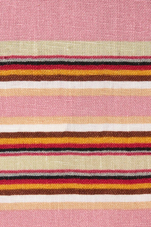 Axel Maxi Dress in Luis Stripe Dusty Mauve by Faithfull the Brand, a halter knit dress in mauve and olive tones. Perfect for warm-weather getaways.