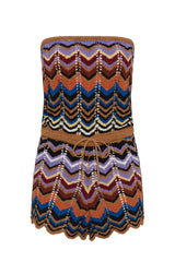 Azul Playsuit Cadaqués Stripe by Faithfull the Brand – a striped knit playsuit with strapless fit. Perfect for resort styling.