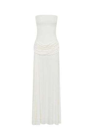 Bianca Strapless Maxi Dress White