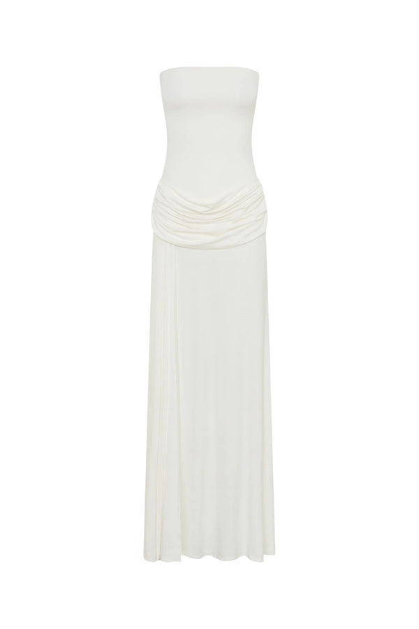 Bianca Strapless Maxi Dress White