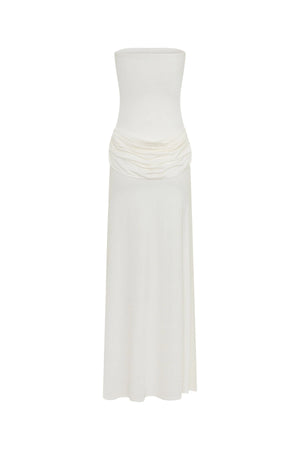 Bianca Strapless Maxi Dress White