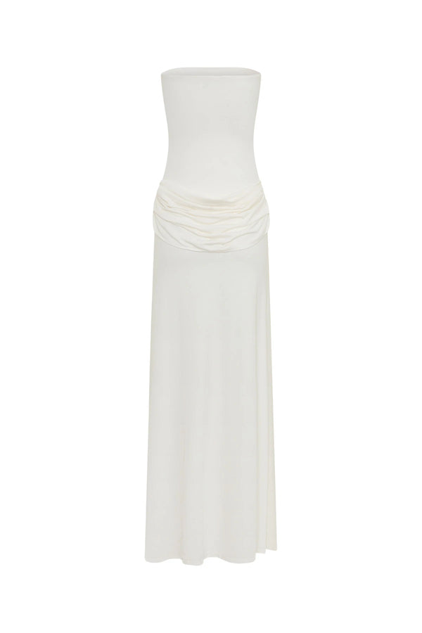 Bianca Strapless Maxi Dress White