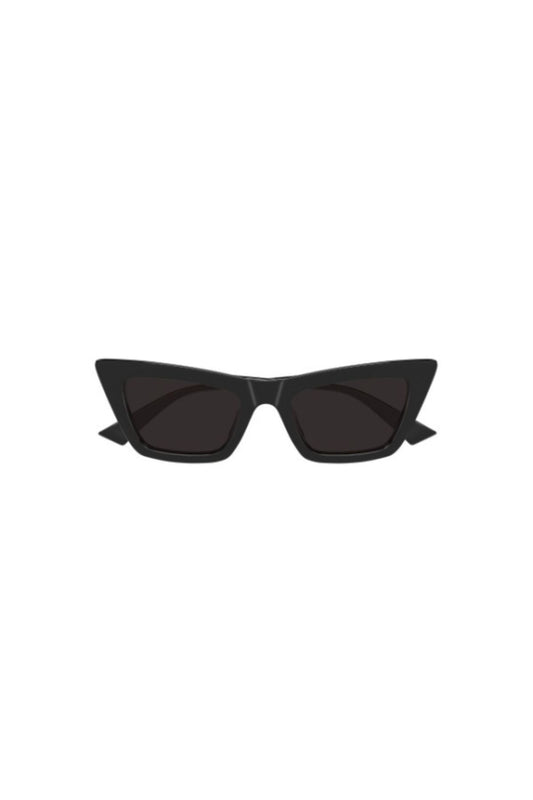BV1446S001 Black by Bottega Veneta - bold cat eye sunglasses with black frame and grey lenses, perfect for modern statement styling.