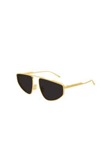 BV1466S001 Gold by Bottega Veneta - navigator sunglasses with gold frame and grey lenses, perfect for modern everyday styling.