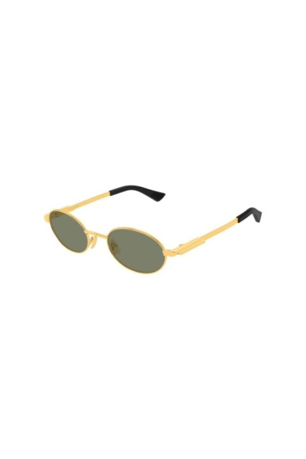 BV1470S004 Gold by Bottega Veneta - oval metal sunglasses with gold frame and green lenses, perfect for refined everyday styling.