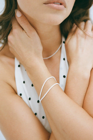 Baby Celestial Bracelet by Porter Jewellery, gold vermeil tennis style with cubic zirconia gems, a timeless trendy piece perfect for special occasions.