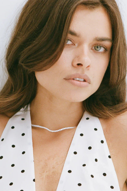 Baby Celestial Necklace by Porter Jewellery, gold vermeil tennis style with cubic zirconia gems, a timeless yet trendy piece perfect for special occasions.