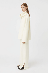 Baie Lounge Pant Winter White by Camilla and Marc, relaxed pants with elastic waist and split hem. Perfect for casual wear or off duty looks.