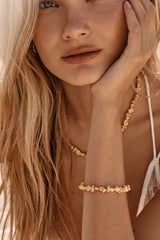Baja Bracelet by Amber Sceats - gold bracelet with sculptural crushed beads, designed for a bold elevated statement look.
