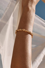 Baja Bracelet by Amber Sceats - gold bracelet with sculptural crushed beads, designed for a bold elevated statement look.