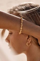 Baja Bracelet by Amber Sceats - gold bracelet with sculptural crushed beads, designed for a bold elevated statement look.