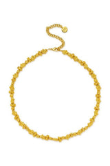 Baja Necklace by Amber Sceats - gold necklace with sculptural crushed beads, designed for bold elevated statement styling.