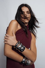 Bangle Cuff in Silver by Noah The Label, gold vermeil cuff with soft curves. Perfect for stacking or everyday styling.