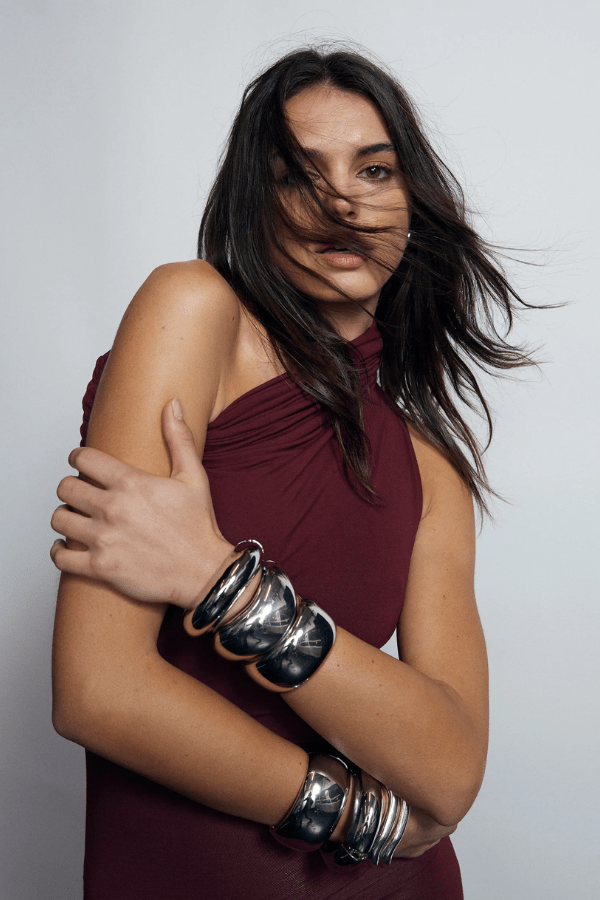 Bangle Cuff in Silver by Noah The Label, gold vermeil cuff with soft curves. Perfect for stacking or everyday styling.