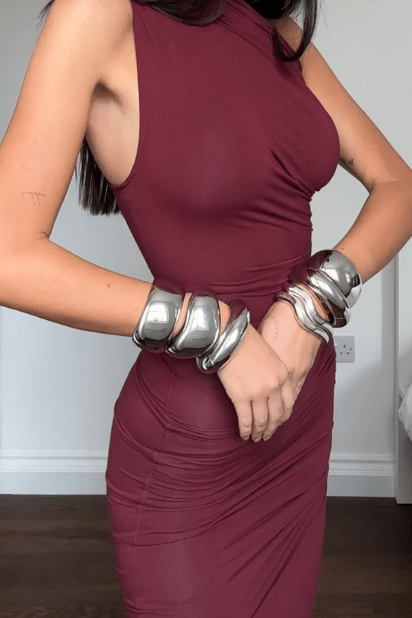 Bangle Cuff in Silver by Noah The Label, gold vermeil cuff with soft curves. Perfect for stacking or everyday styling.