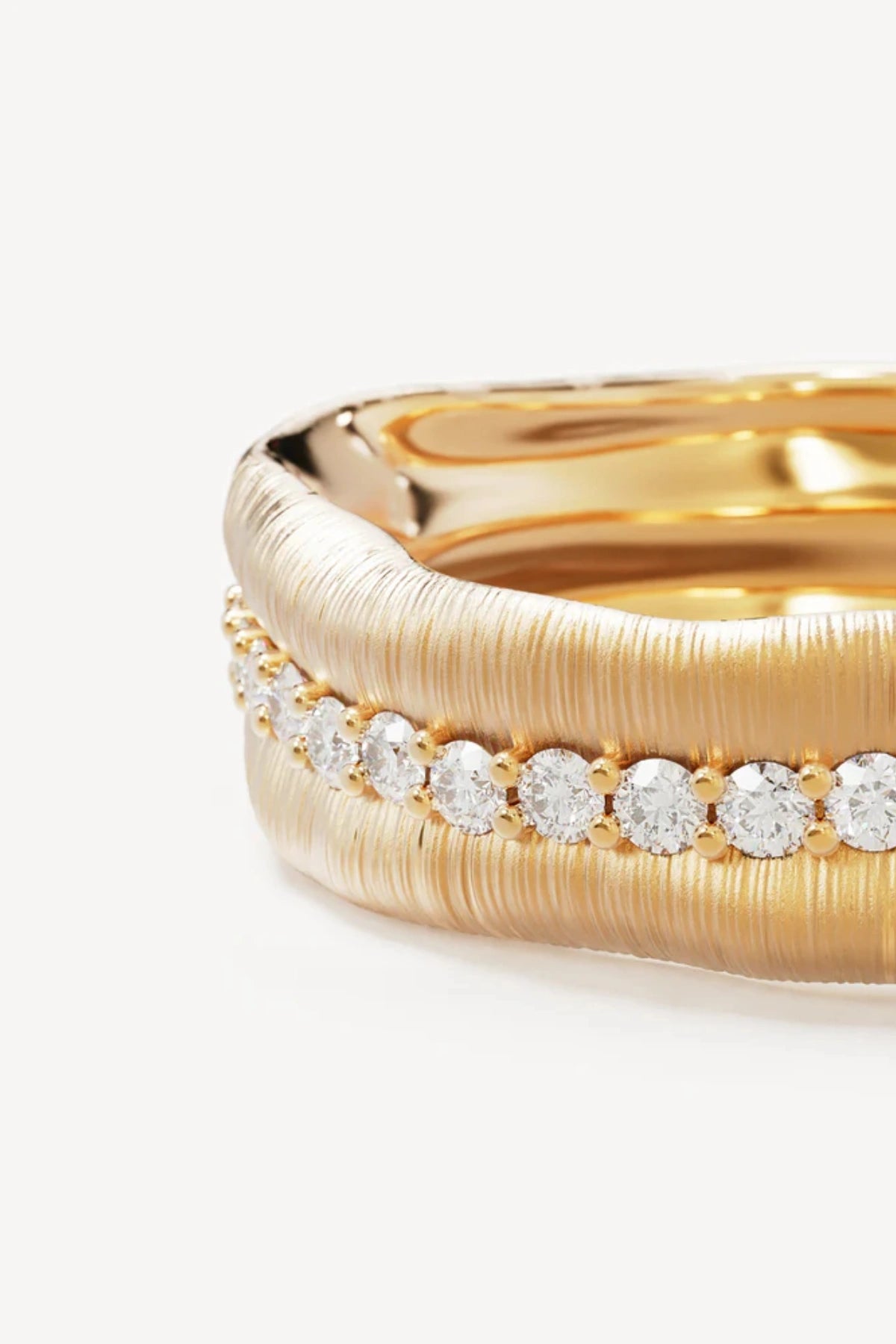 Begin Again Ring by By Charlotte, gold vermeil band with textured leaf detail and cubic zirconias, a trendy piece perfect for layering or meaningful wear.