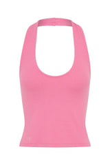 Bella Halter Tank by Sneaky Link – a halter top with scoop neckline and open back. Perfect for everyday styling.
