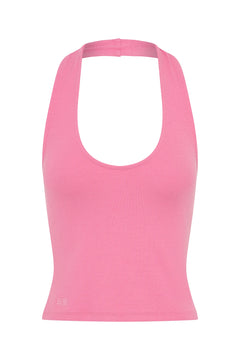 Bella Halter Tank by Sneaky Link – a halter top with scoop neckline and open back. Perfect for everyday styling.