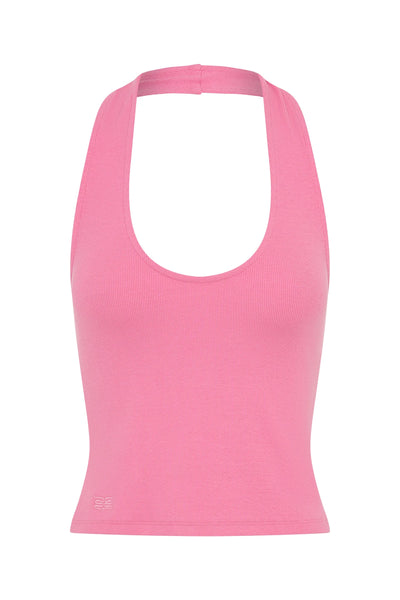 Bella Halter Tank by Sneaky Link – a halter top with scoop neckline and open back. Perfect for everyday styling.