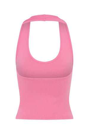 Bella Halter Tank by Sneaky Link – a halter top with scoop neckline and open back. Perfect for everyday styling.